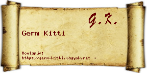 Germ Kitti névjegykártya
